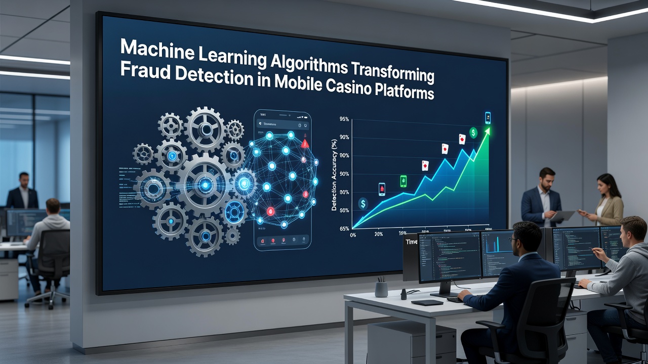 Data visualization of fraud detection metrics across mobile casino user sessions